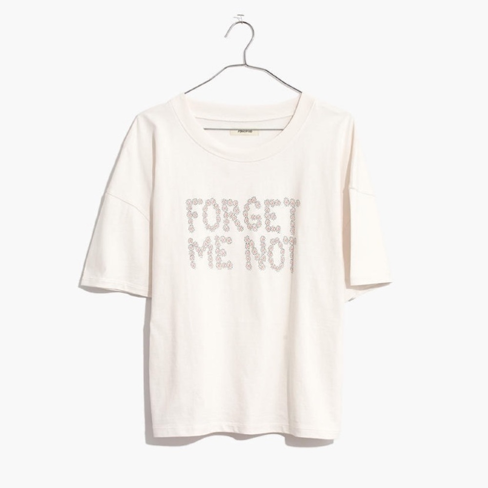 Madewell Forget Me Not Crop Tee NWOT